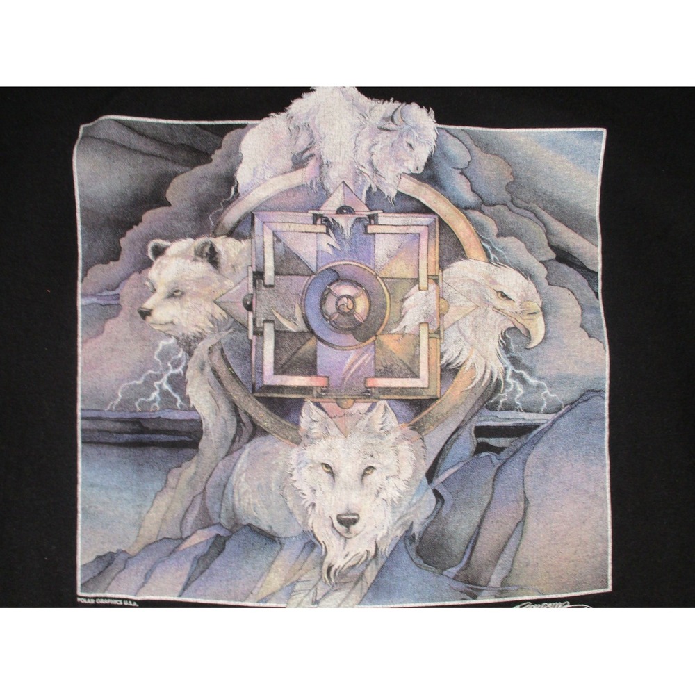Vtg 90s Earth Air Fire Water Native American Dream Catcher T-Shirt Size Large - Picture 9 of 14